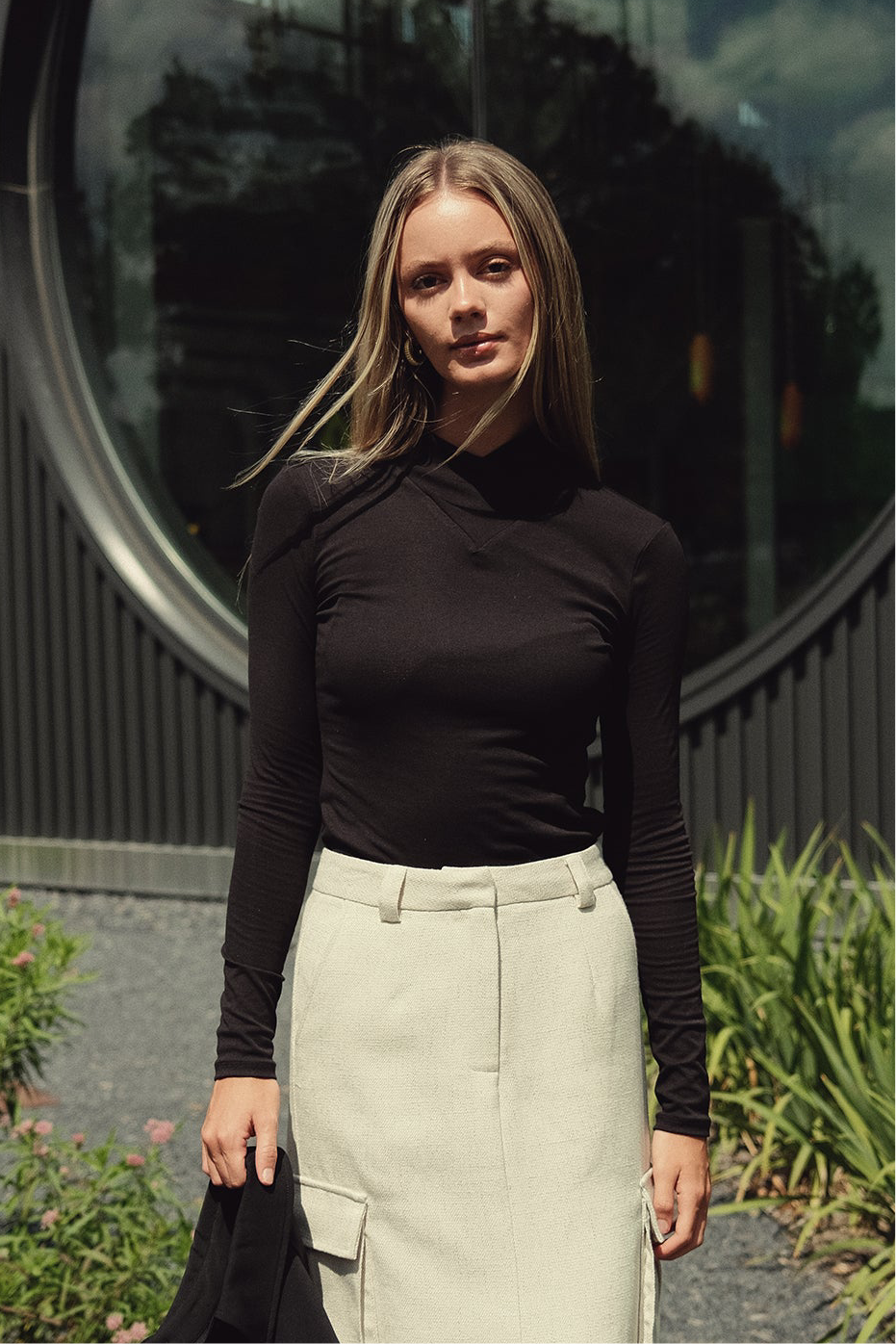 Wrap Turtleneck T-Shirt