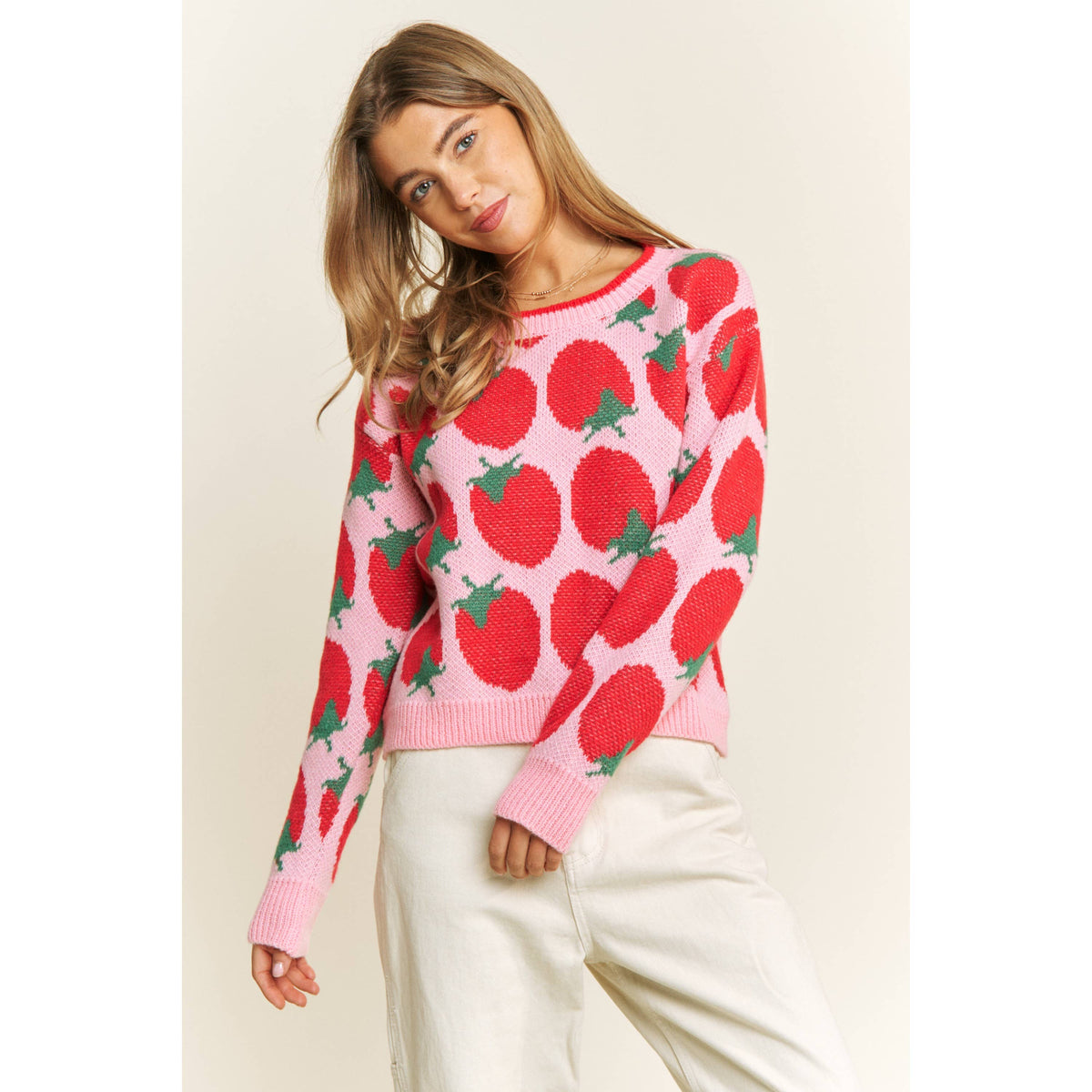 Strawberry jam pullover sweater