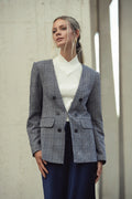 Plaid Navy Blazer