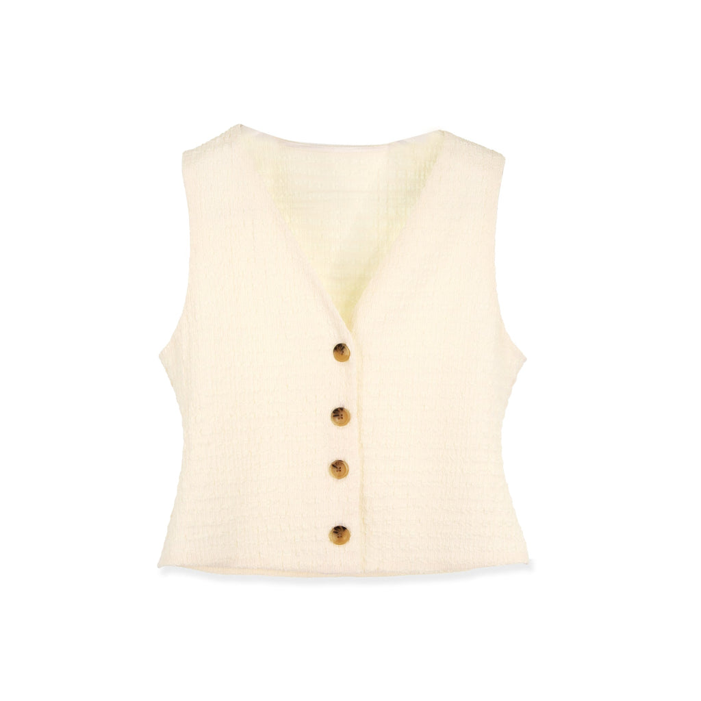 Crinkle Cream Vest