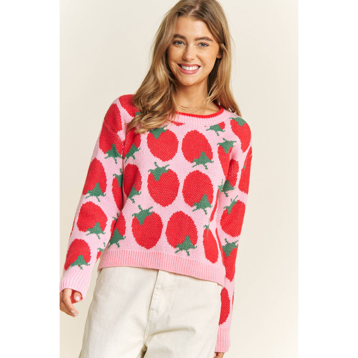 Strawberry jam pullover sweater